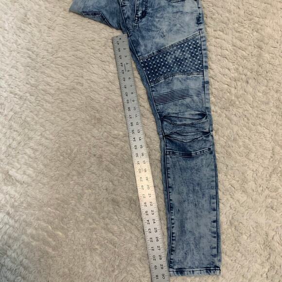 Black Premium Skinny Flex Acid Washed Jeans - Picture 7 of 10